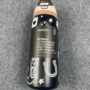 Owala Black Insulated Water Bottle with Built-in Straw